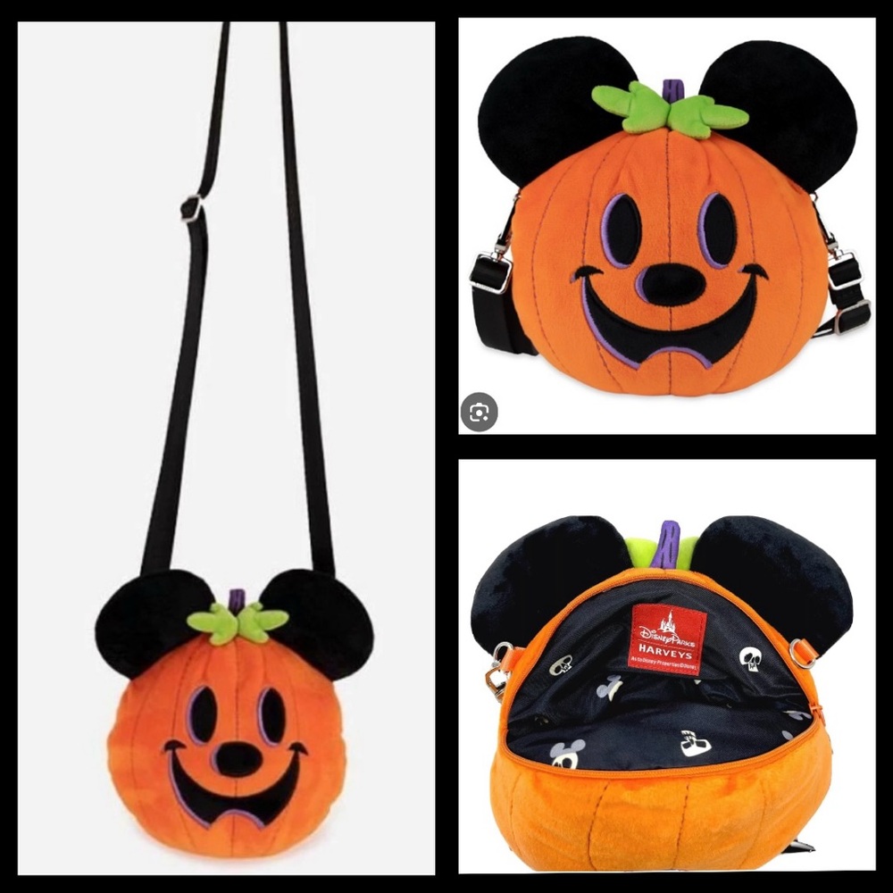 Harveys Seatbelt 2021 plush Mickey Mouse pumpkin crossbody / NEW in sealed bag